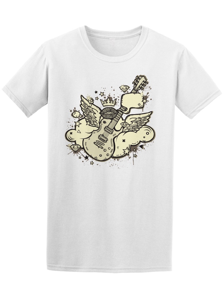 Foto 2 pulgar | Playera SmartPrintsInk color Blanco para Hombre - Ilustración Guitarra Eléctrica