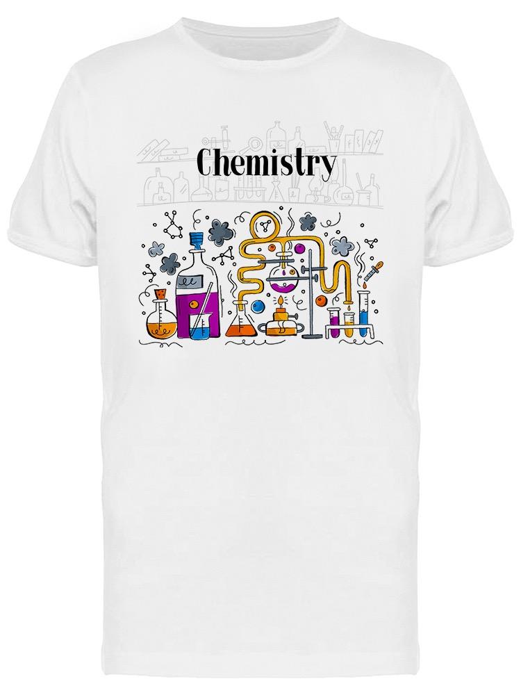Foto 2 pulgar | Playera SmartPrintsInk color Blanco para Hombre - Mesa con Objetos Químicos