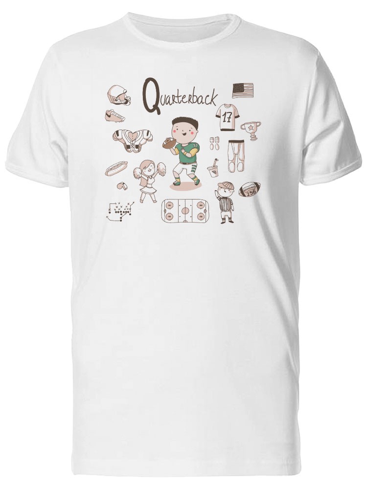 Foto 2 pulgar | Playera  SmartPrintsInk color Blanco para Hombre - Jugador de Football Americano