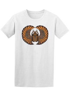 Foto 1 | Playera SmartPrintsInk color Blanco para Hombre - Escarabajo Egipcio de Protección