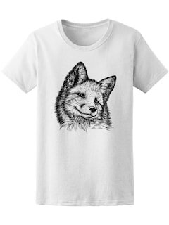 Foto 1 | Playera SmartPrintsInk color Blanco para Hombre - Ilustración Zorro Sonriente