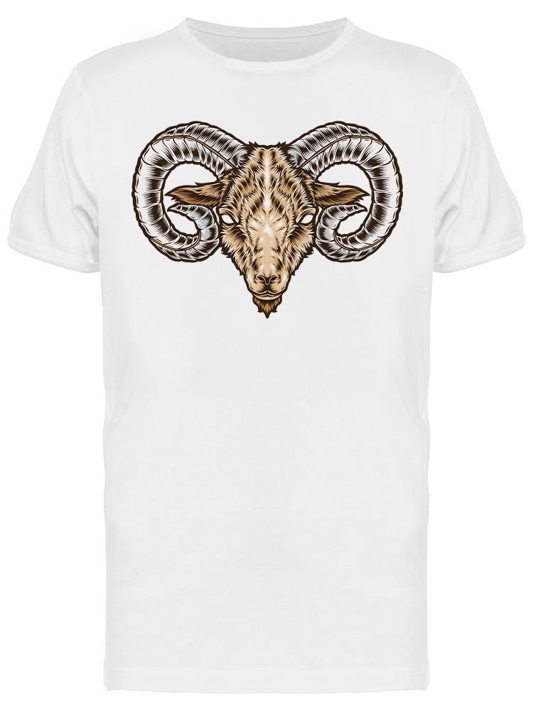 Playera SmartPrintsInk color Blanco para Hombre - Ilustración de Cabeza de Carnero