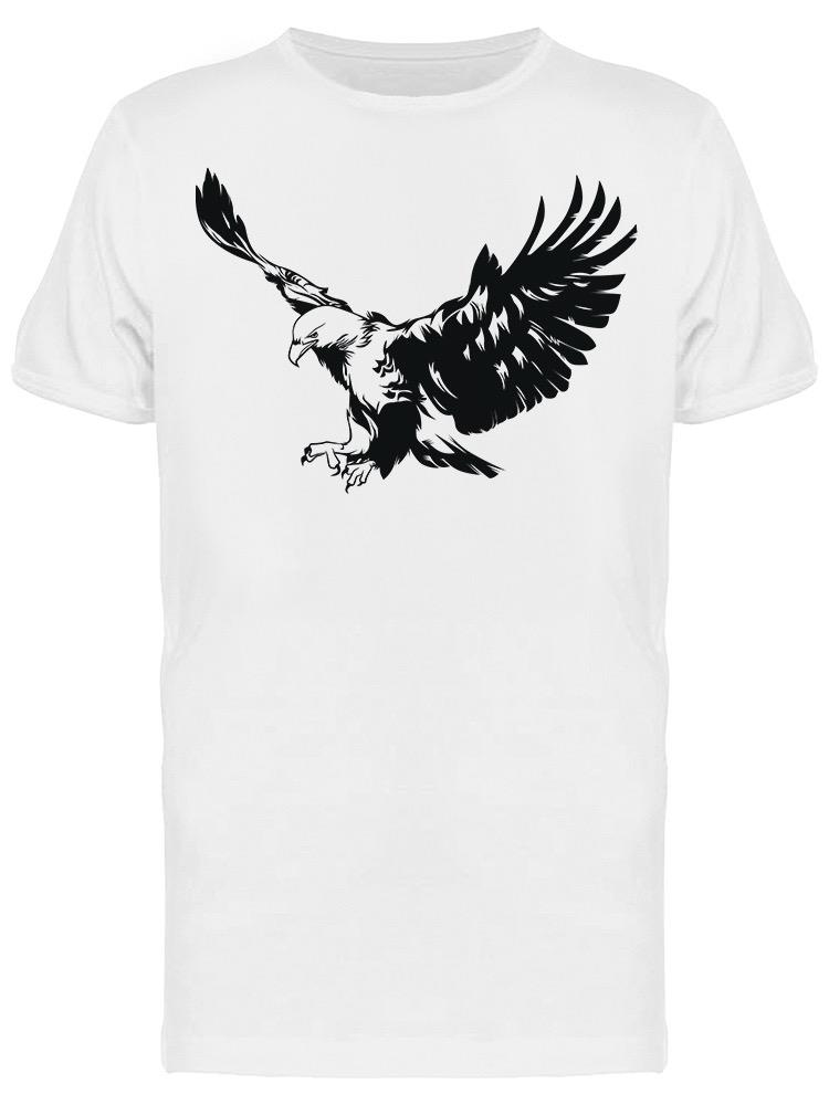 Playera SmartPrintsInk color Blanco para Hombre - Ilustración de Águila Calva Cazando