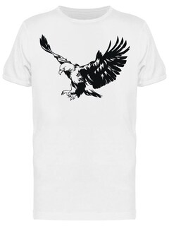 Foto 1 | Playera SmartPrintsInk color Blanco para Hombre - Ilustración de Águila Calva Cazando