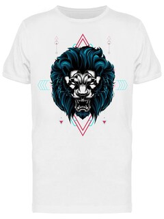 Foto 1 | Playera SmartPrintsInk color Blanco para Hombre - León en Arte Geométrico
