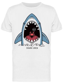 Foto 1 | Playera SmartPrintsInk color Blanco para Hombre - Tiburón y Cangrejo