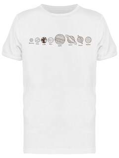 Foto 1 | Playera SmartPrintsInk color Blanco para Hombre - Banner Con Sistema Solar