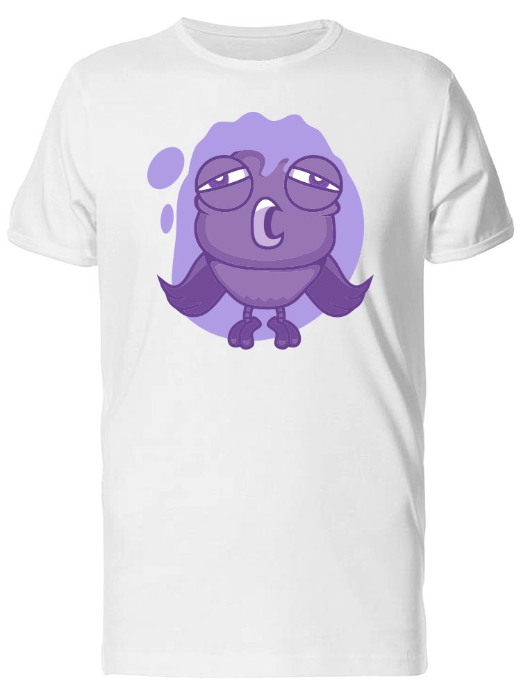 Playera SmartPrintsInk color Blanco para Hombre - Ave con Slime