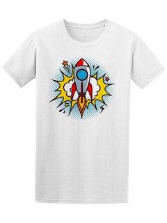 Foto 1 | Playera para Hombre Smartprintsink color Blanco Estampado Cohete