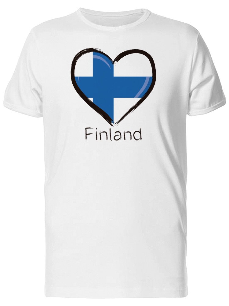 Playera SmartPrintsInk color Blanco para Hombre - Bandera de Finlandia