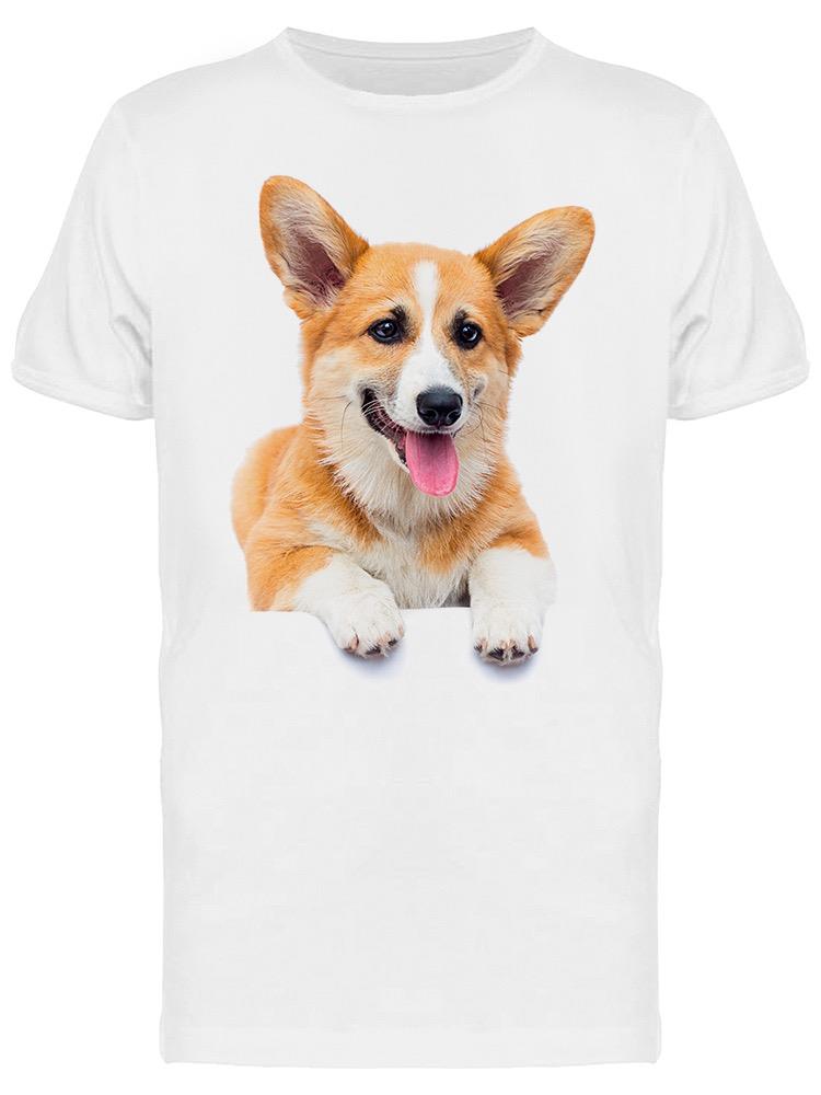 Playera SmartPrintsInk color Blanco para Hombre - Corgi Patitas