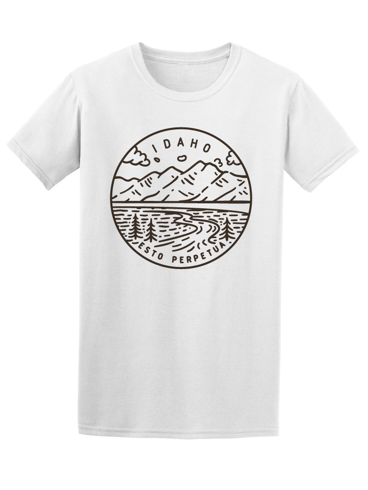 Playera SmartPrintsInk color Blanco para Hombre - Idaho Logo Minimalista