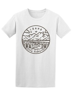 Foto 1 | Playera SmartPrintsInk color Blanco para Hombre - Idaho Logo Minimalista