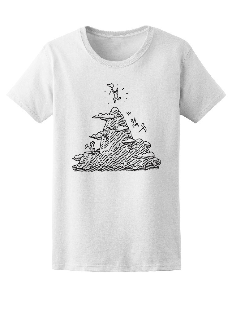 Foto 2 pulgar | Playera SmartPrintsInk color Blanco para Hombre - Personas Escalando Montaña