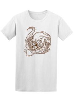 Foto 1 | Playera SmartPrintsInk color Blanco para Hombre Monstruo Marino