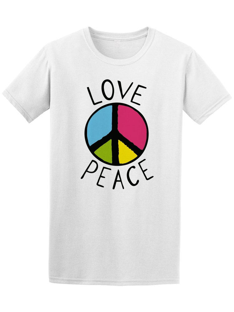 Playera Smartprintsink Hombre Amor y Paz Simbolo de Paz de Colores