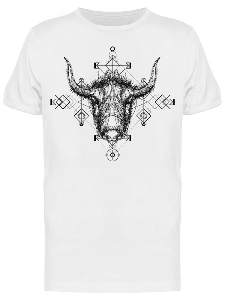 Playera SmartPrintsInk color Blanco para Hombre - Búfalo En Arte Abstracto