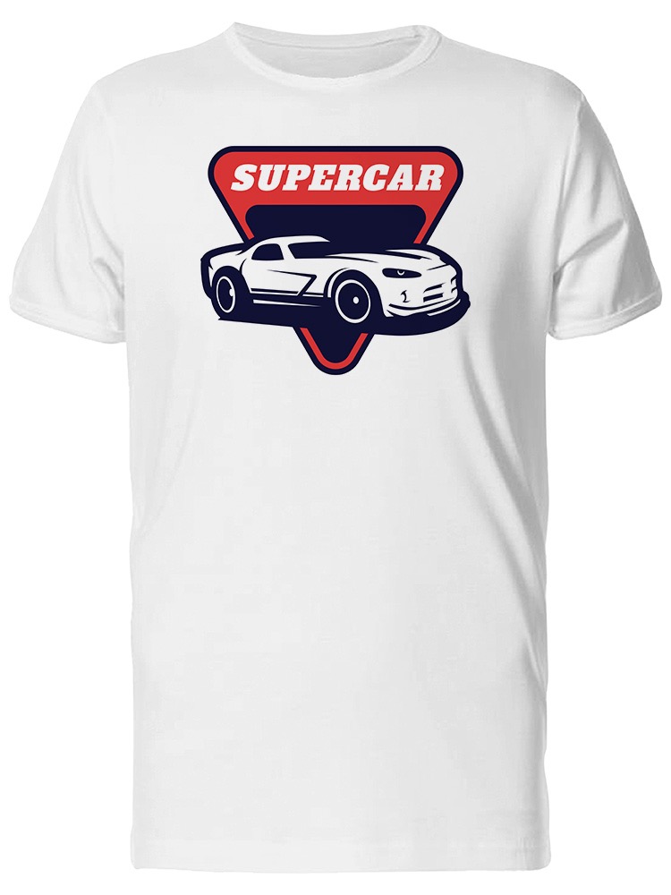 Playera  SmartPrintsInk color Blanco para Hombre - Super Auto Señal Roja