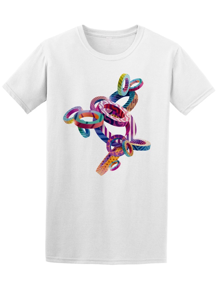 Playera  SmartPrintsInk color Blanco para Hombre - Colección de Anillos de Colores