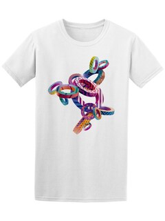 Foto 1 | Playera SmartPrintsInk color Blanco para Hombre - Colección de Anillos de Colores