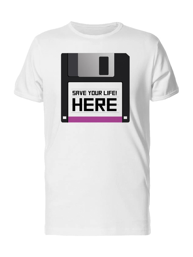 Playera SmartPrintsInk color Blanco para Hombre -  Floppy Disk