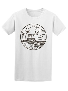 Foto 1 | Playera SmartPrintsInk color Blanco para Hombre - California Logo Minimalista