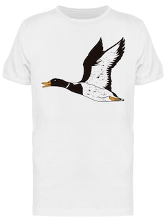 Foto 1 | Playera SmartPrintsInk color Blanco para Hombre - Ilustración Pato Canadiense Volando