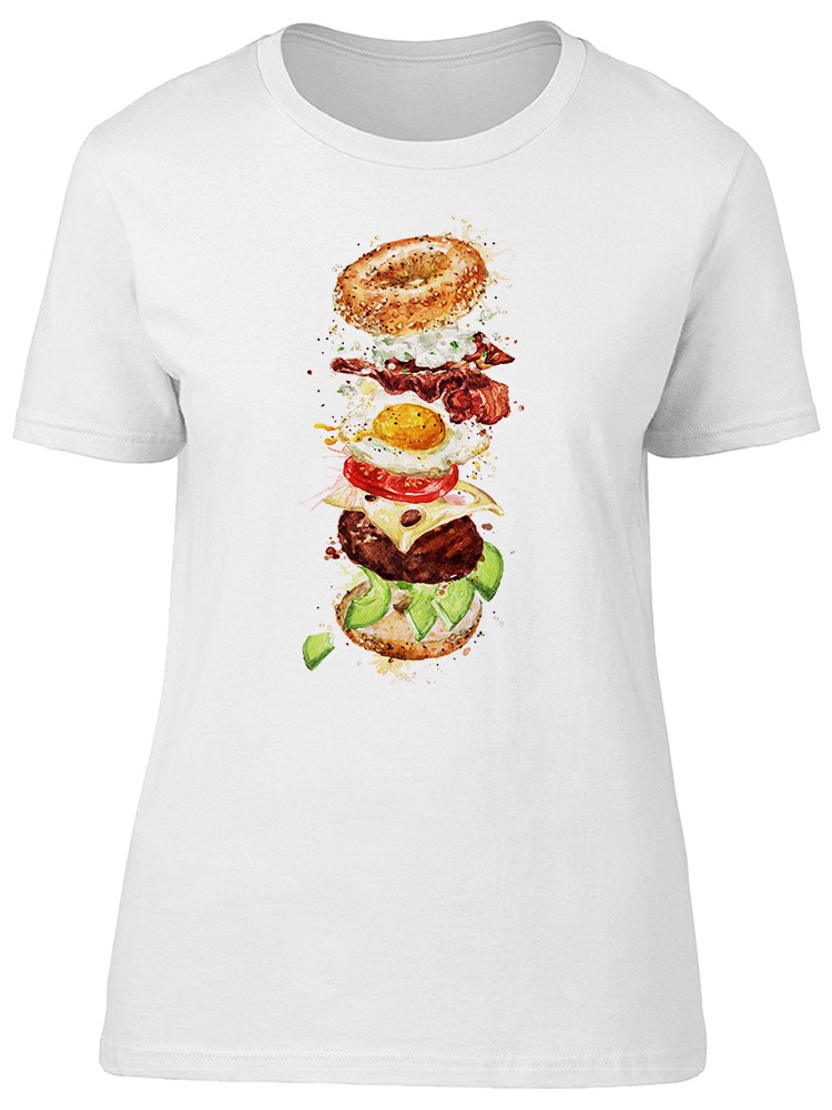 Playera  SmartPrintsInk color Blanco para Hombre - Elementos de un Bagel