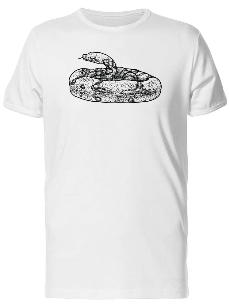 Playera SmartPrintsInk color Blanco para Hombre - Ilustración Serpiente Blanco Y Negro
