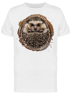 Foto 1 | Playera SmartPrintsInk color Blanco para Hombre - Erizo Acurrucado