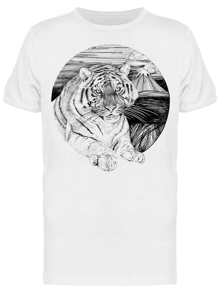 Foto 2 pulgar | Playera SmartPrintsInk color Blanco para Hombre - Tigre En Naturaleza