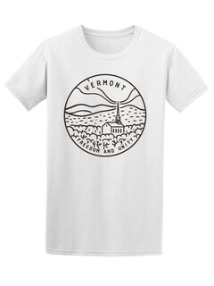 Foto 1 | Playera SmartPrintsInk color Blanco para Hombre - Vermont Logo Minimalista