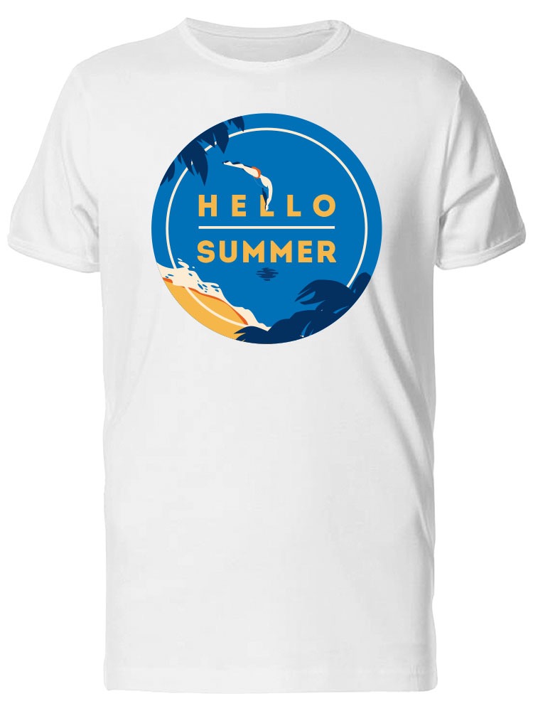 Playera para Hombre Smartprintsink color Blanco Estampado Hola Verano