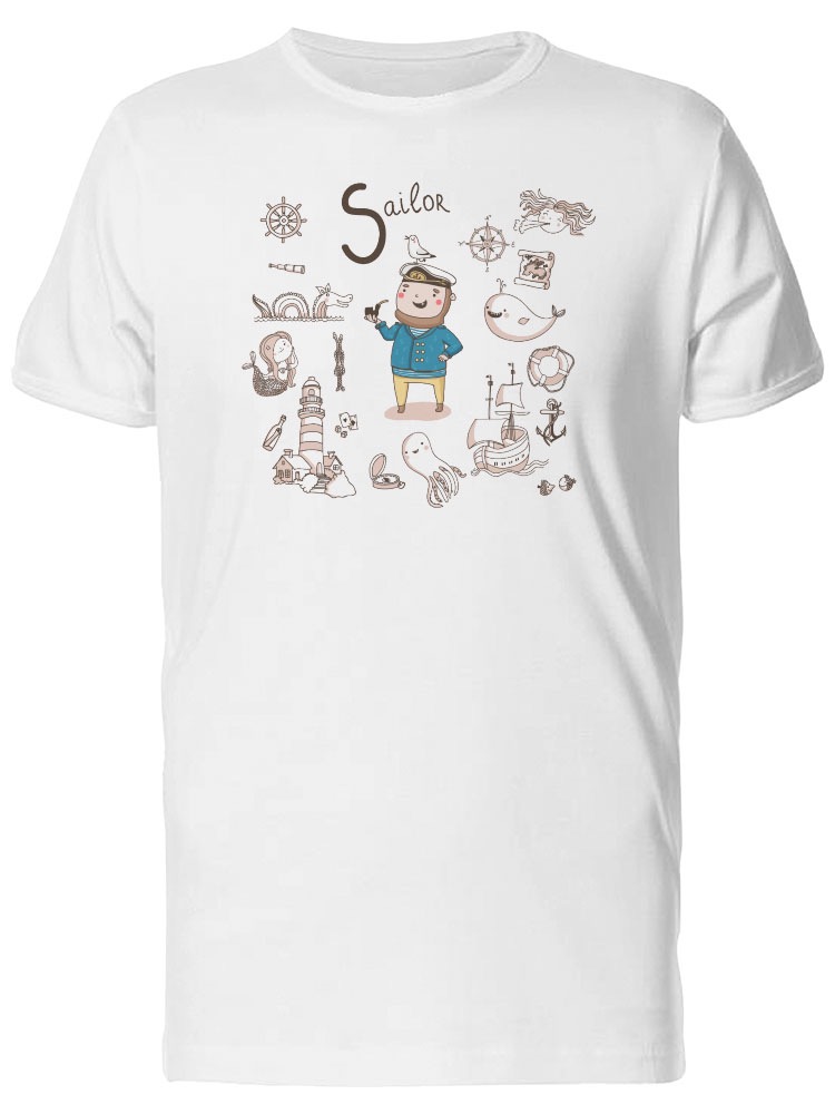 Foto 2 pulgar | Playera  SmartPrintsInk color Blanco para Hombre - Marinero
