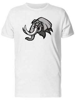 Foto 1 | Playera SmartPrintsInk color Blanco para Hombre - Cabeza de Elefante Rudo