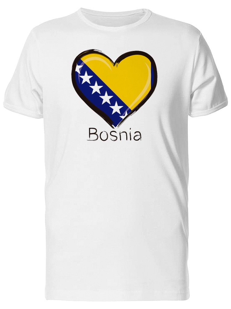 Playera SmartPrintsInk color Blanco para Hombre - Bandera en Corazón