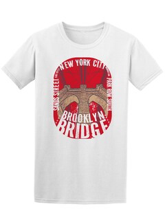 Foto 1 | Playera SmartPrintsInk color Blanco para Hombre - Puente de Brooklyn