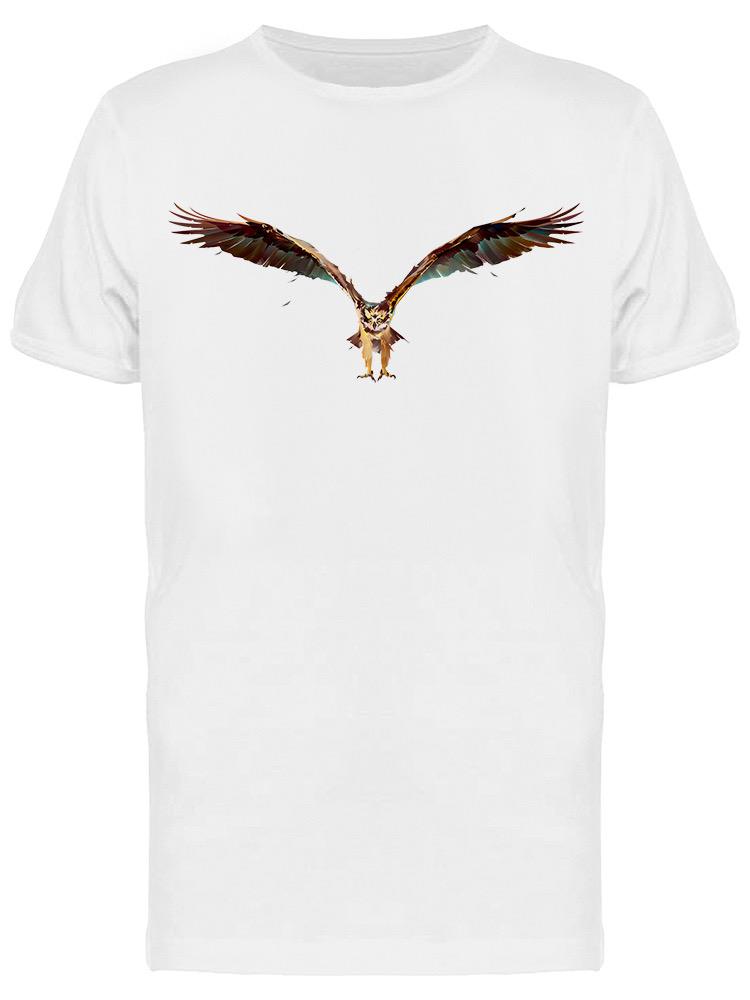 Playera SmartPrintsInk color Blanco para Hombre - Búho Cazando