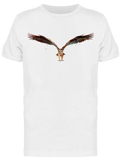 Foto 1 | Playera SmartPrintsInk color Blanco para Hombre - Búho Cazando