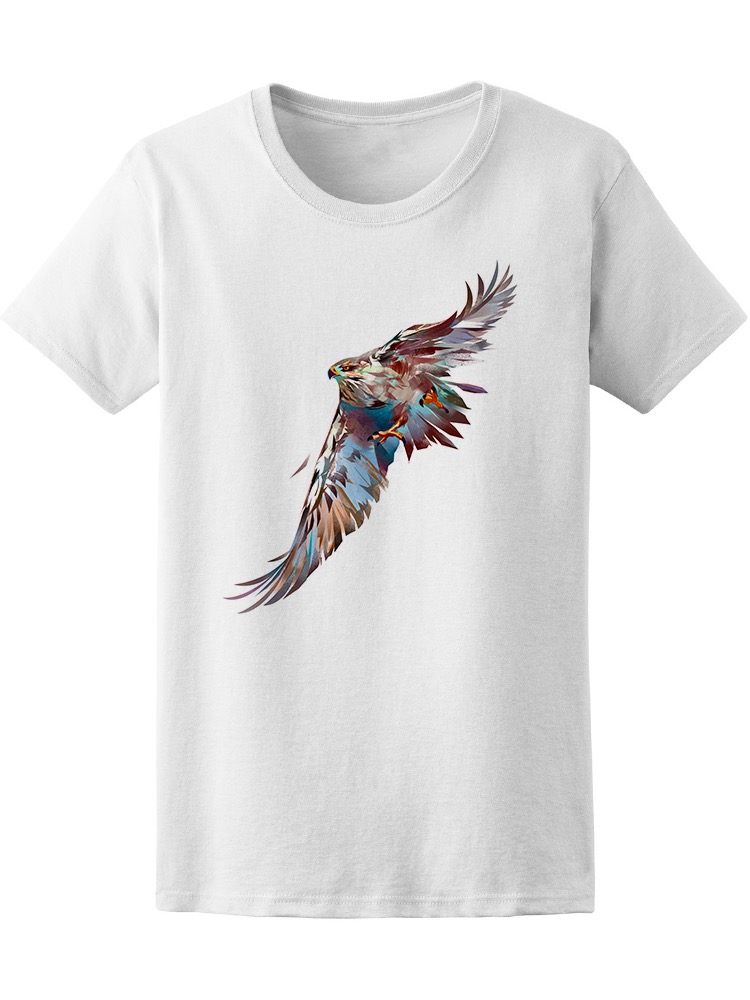 Playera SmartPrintsInk color Blanco para Hombre - Ilustración de Águila al Vuelo