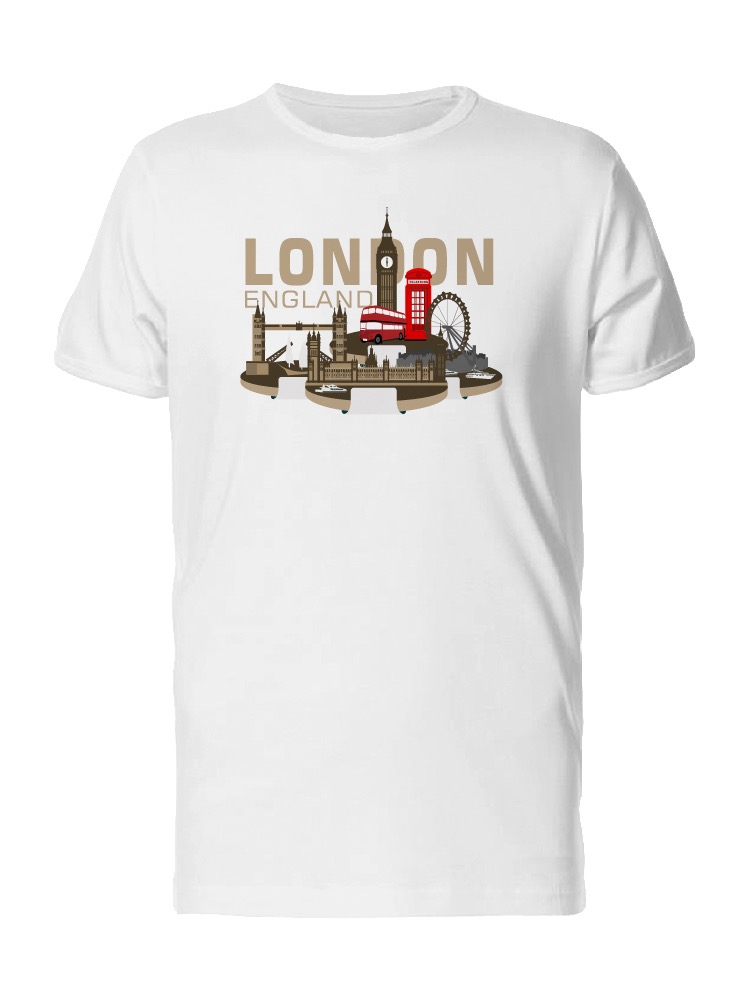 Playera SmartPrintsInk color Blanco para Hombre - Londres, Inglaterra