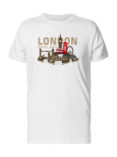 Foto 1 | Playera SmartPrintsInk color Blanco para Hombre - Londres, Inglaterra