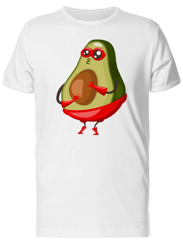 Playera SmartPrintsInk color Blanco para Hombre - Ilustración Aguacate Con Disfraz