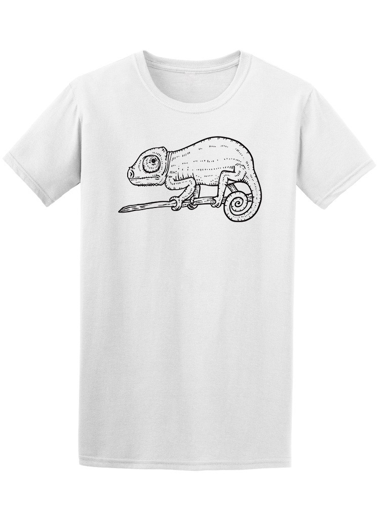 Playera Smartprintsink Hombre Ilustracion A Lapiz. Camaleon En Rama