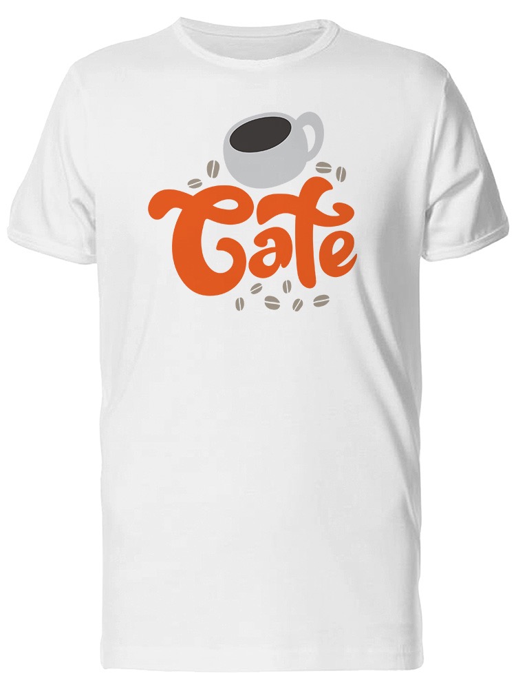 Playera SmartPrintsInk color Blanco para Hombre - Taza y Granos de Café