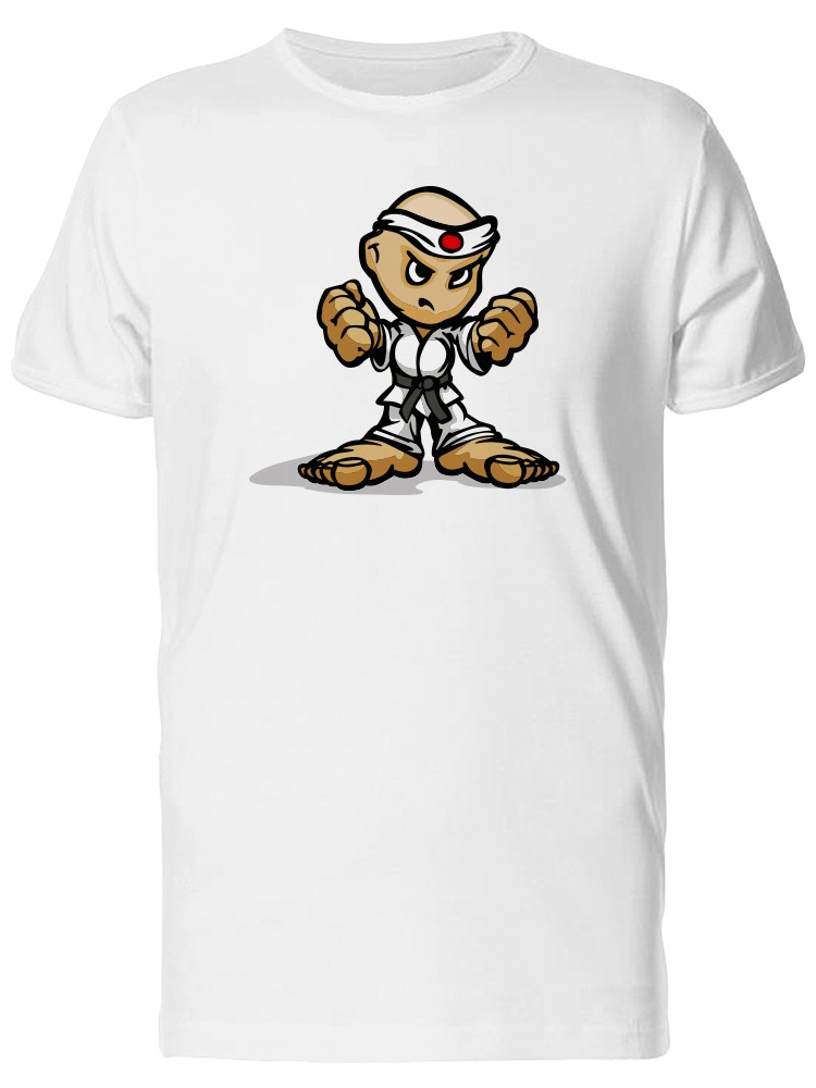 Playera SmartPrintsInk color Blanco para Hombre - Peleador de Karate