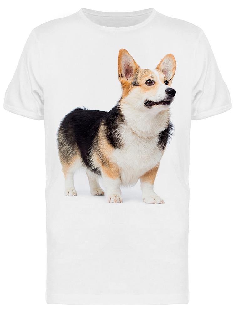 Playera SmartPrintsInk color Blanco para Hombre - Fotografía Corgi de Pie