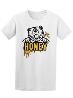 Foto 1 | Playera SmartPrintsInk color Blanco para Hombre - Oso con Miel