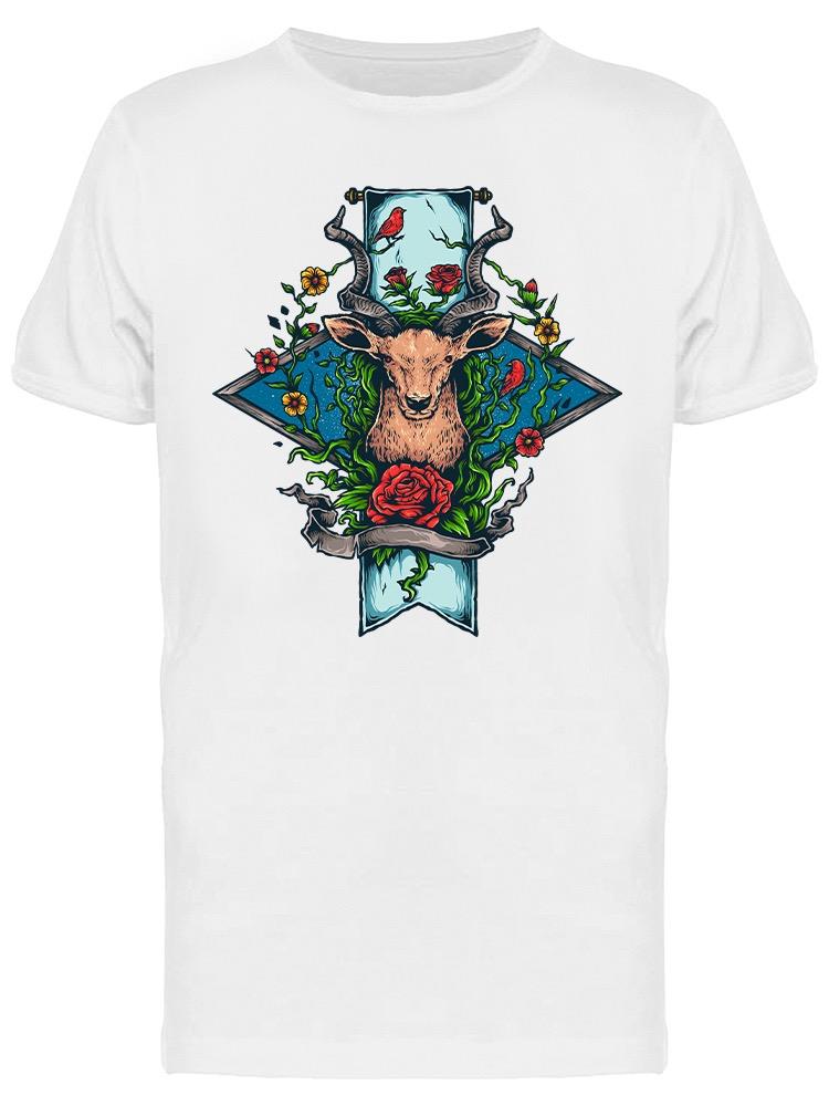 Foto 2 pulgar | Playera SmartPrintsInk color Blanco para Hombre - Ilustración Antílope Con Naturaleza