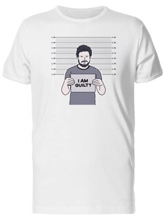 Foto 1 | Playera SmartPrintsInk color Blanco para Hombre - Ilustración Hombre en Foto Policial